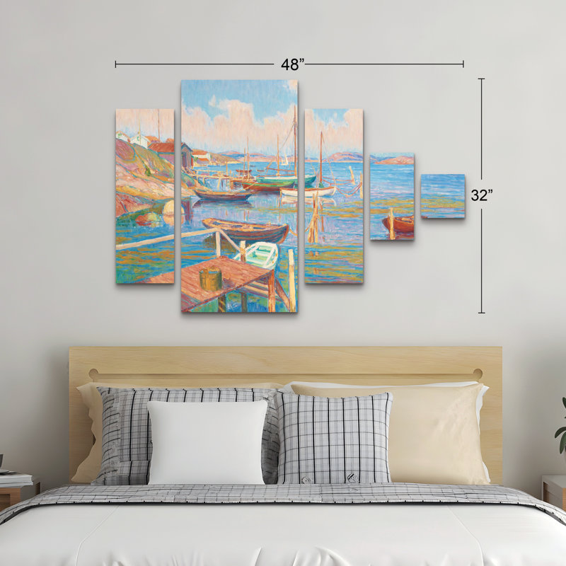 Ensemble de 5 panneaux muraux - Marcus Jules «Master», art mural sur toile pour salon, chambre à coucher ou bureau 