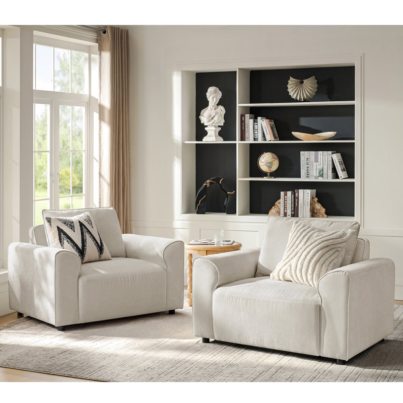  Fauteuil surdimensionné rembourré avec dossier amovible Bernice, Colombe