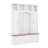 4-IN-1 Elegant Hall Tree with Golden Hooks & Handles, Practical Entryway Walnut Bench with Adjustable Shelves-129768534