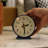 4.5" Battery Operated Antique Retro Analog Alarm Clock, Small Silent Bedside Desk Clock With Night Light, Battery Operated