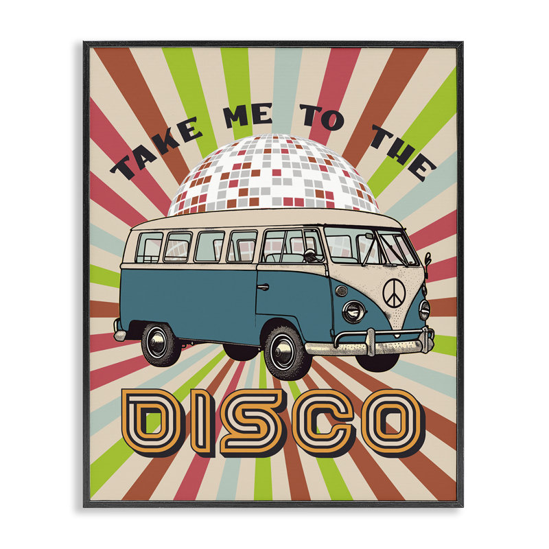 «Groovy Disco Van Expression», une conception de CAD Designs, Giclée encadrée noir minuit, H 14 po x l 11 po
