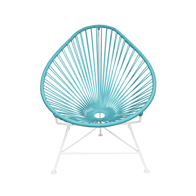 Outdoor Lounge Chair, Blue/White