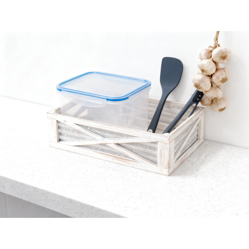 Organisateur de salle de bain Farmhouse, Blanc