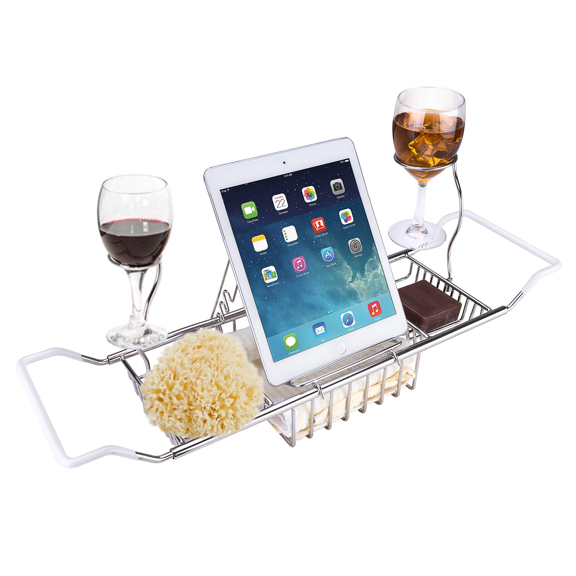 The Twillery Co. Stainless Steel Bathtub Caddy Tray - Over Bath Tub ...