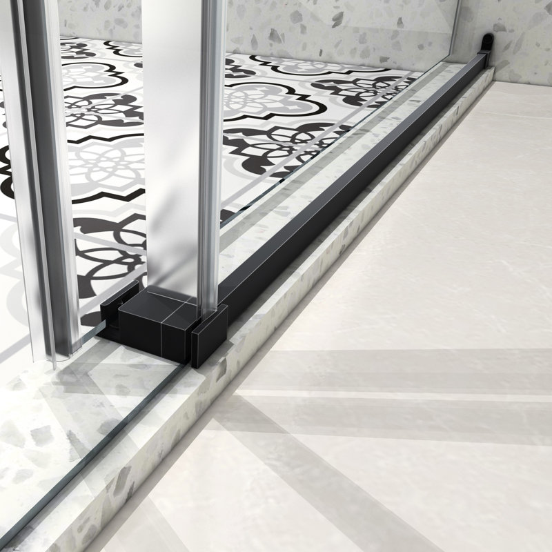 6063 Matte Black Bathroom Shower - Door With Nano Cleaning, 70Mm Stainless Steel Pulleys, -Proof Membrane Cubicle 304 Soft Closing Fixture