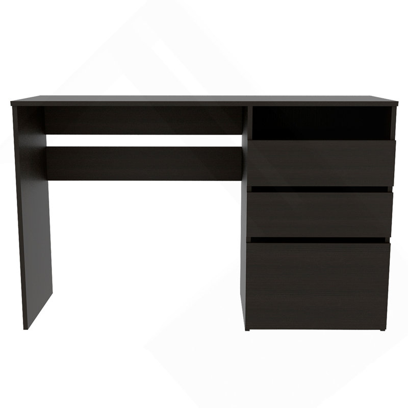 Bureau d'ordinateur noir à 1 tiroir et 3 tiroirs