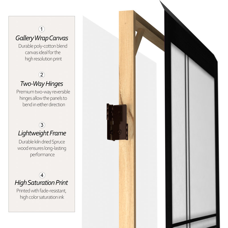 71" x 94.5" Double Cross 6 Panel Room Divider, 6, Black