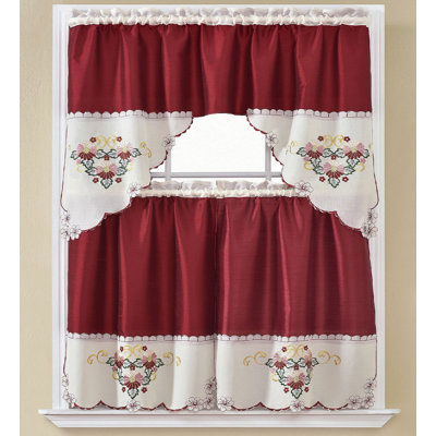 Caudill Floral Swag Kitchen Curtain
