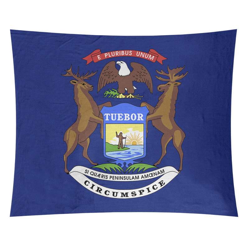 Tapisserie de michigan drapeau Enrik, Intérieur / extérieur, H 51,5 po x l 60,5 po