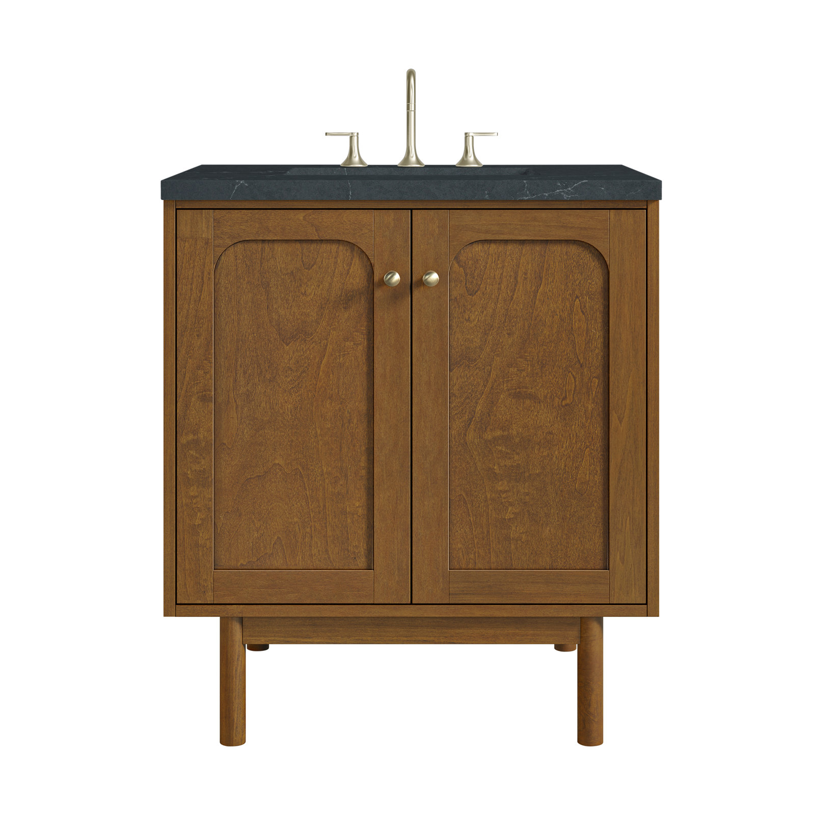 Laurent 30'' Single Bathroom Vanity, 8" Widespread, Phantome, Honey Brown