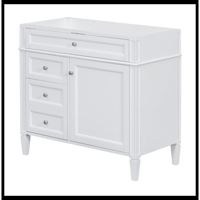 Meuble-lavabo moderne 36 po avec lavabo supérieur, Blanc