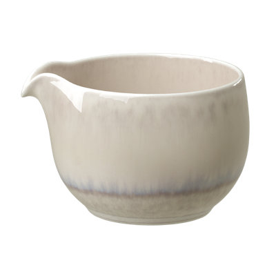 Like. by Villeroy & Boch – Perlemor Sand Milk Pitcher, Approx. 4 x 3.5 x 2.75 in, Premium Porcelain Made in Germany, Beige, Microwave-Safe & Dishwasher-Safe, Pottery Look, Gravy Boat Pottery Style,