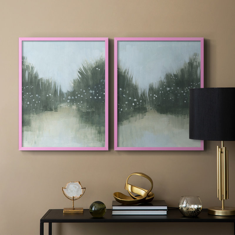 «Marsh Morning Fog I», reproduction encadrée de qualité supérieure - prête à être accrochée - aucun clou requis - aucun clou requis
