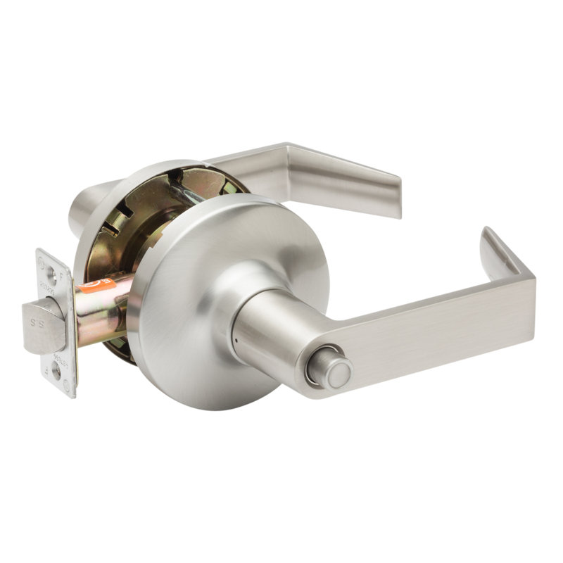 Poignée de porte de style industriel Bulldog, Acier inoxydable satiné