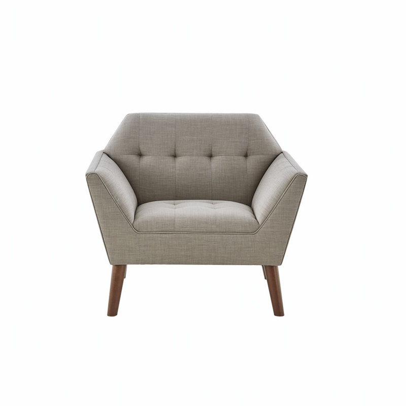 Reuland Upholstered Armchair, Light Gray Polyester