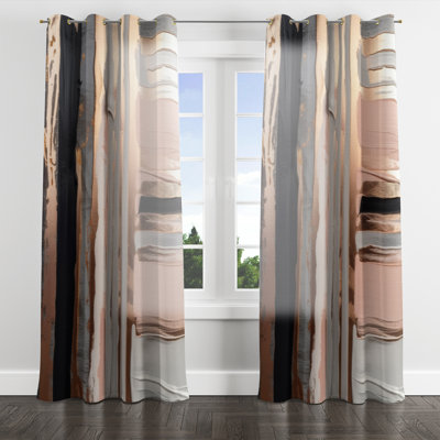 Andri - Abstract Grommet Curtain - Velvet Room Darkening - 1 panel