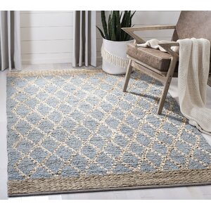 Alegria Handmade Tufted Light Blue/Brown Rug