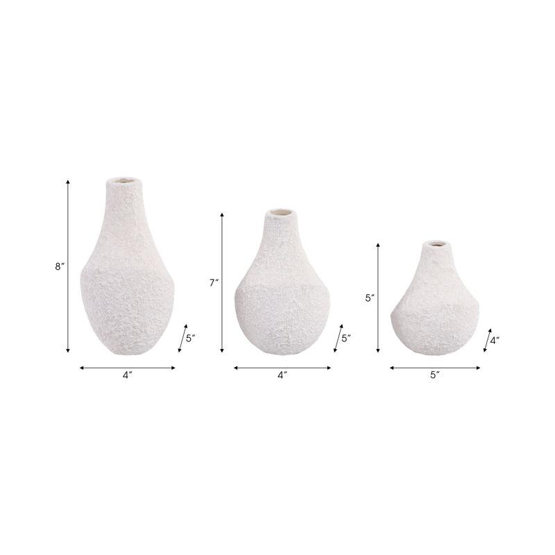 Astoria Handmade Stoneware/Ceramic Table Vase, Ivory