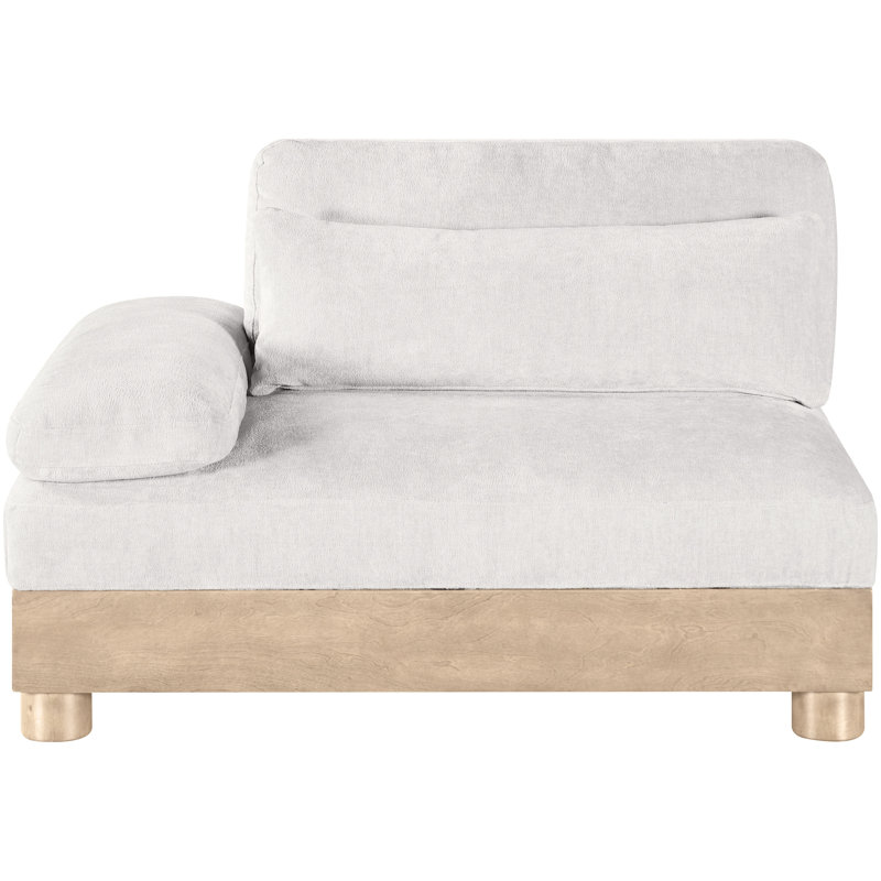 Fauteuil modulaire revêtu de tissu en chenille Turin, Tissu chenille crème, Naturel