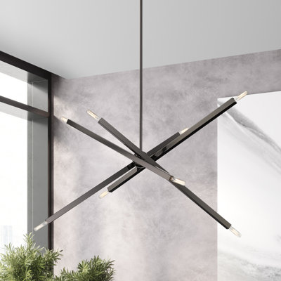 Mallik Dimmable Sputnik Modern Linear Chandelier
