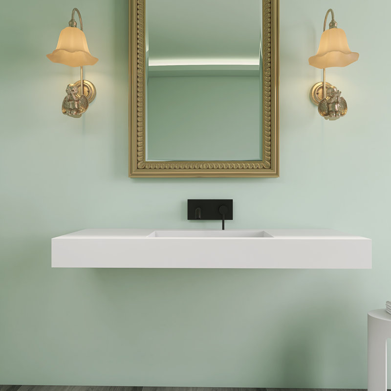 47''wall Mount Bathroom Sink Solid Surface Basin 