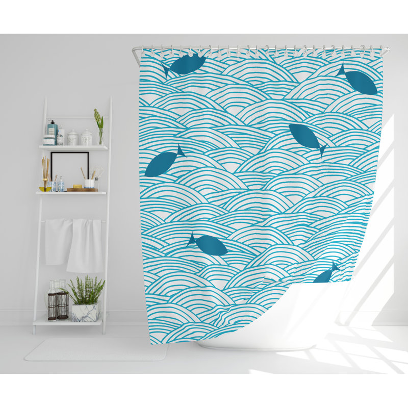 Haleigh 2 Piece Polyester Shower Curtain Set, 168cm H x 168cm W