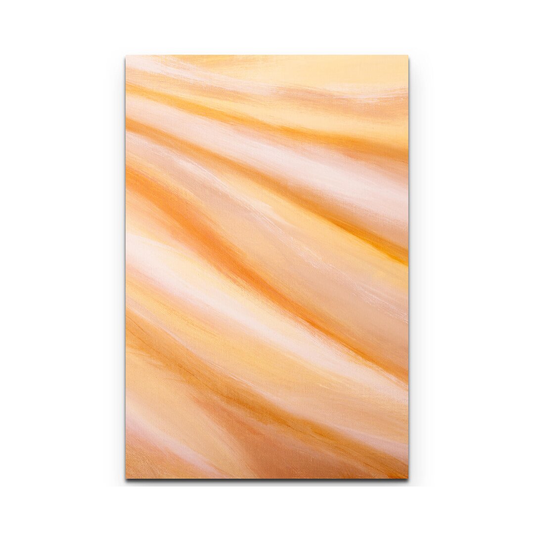 Leinwandbild Gelbe und orange Farbschichten auf Leinwand