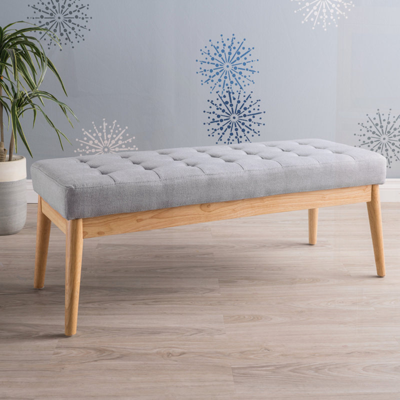 Banc rembourré, Gris clair
