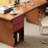 Brown+Pink Rectangular Solid Wood desks-107442504