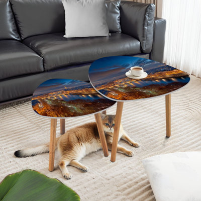 Ensemble de 2 tables basses gigognes Triangle