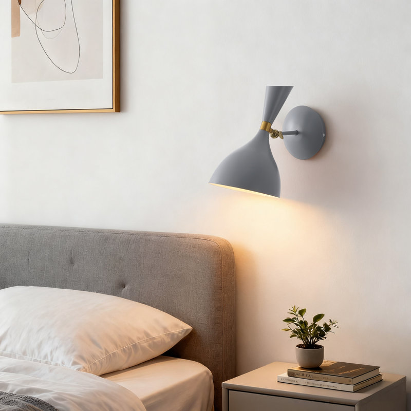 Bloomsdale 1 - Light White/Brass Gold Wallchiere, Gray