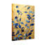 Plantes et fleurs à feuilles bleues sur fond doré-438291667