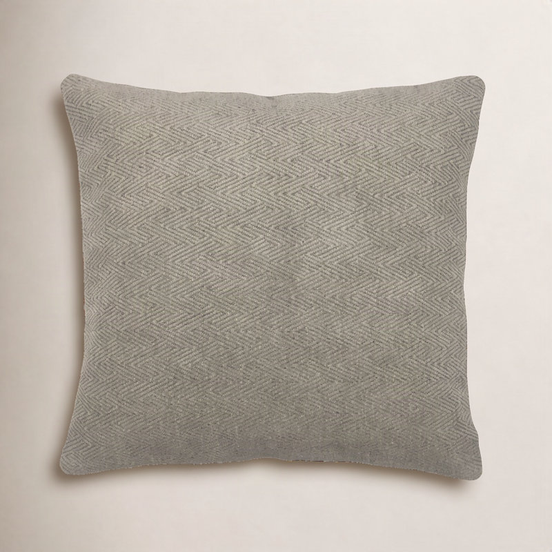 Coussin décoratif en laine, 20 po x 20 po, Beige Geometric