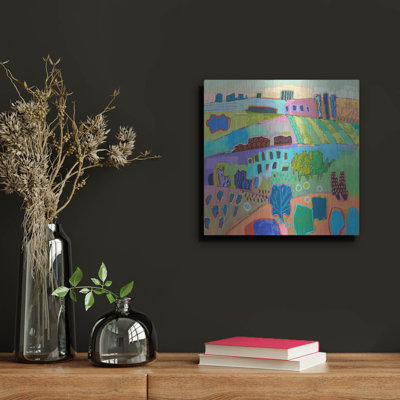 Winston Porter «If Happy Was a Landscape» par Jane Schmidt, art mural en métal