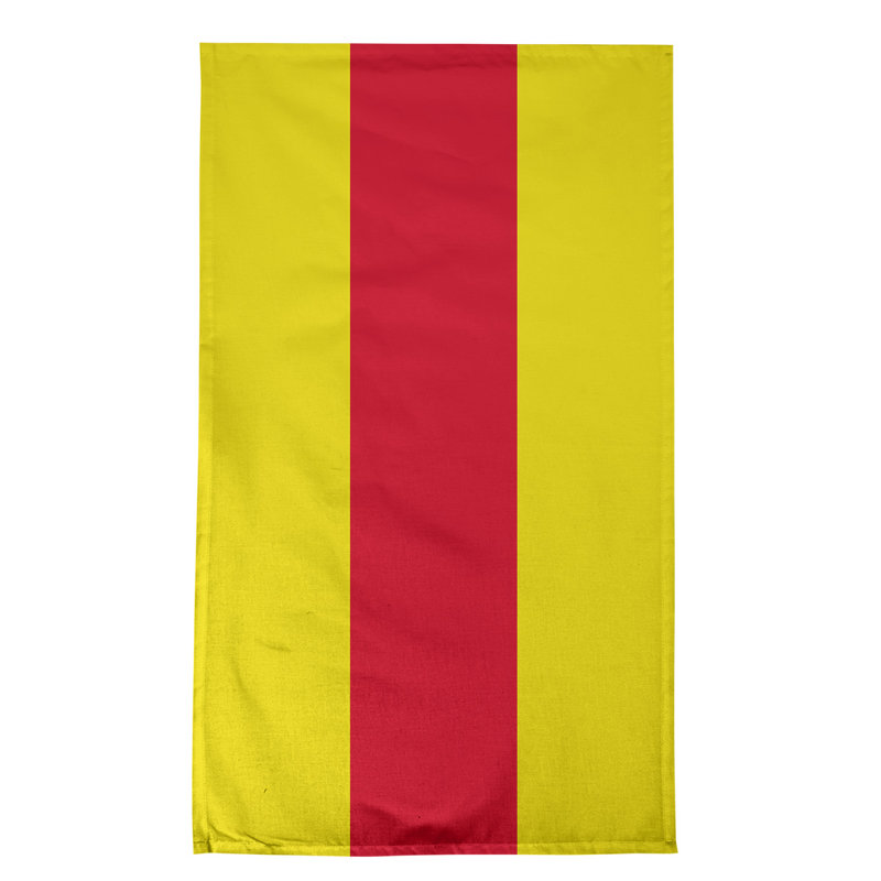 Serviette de thé hockey Anaheim, Jaune / rouge / jaune, Polyester sergé
