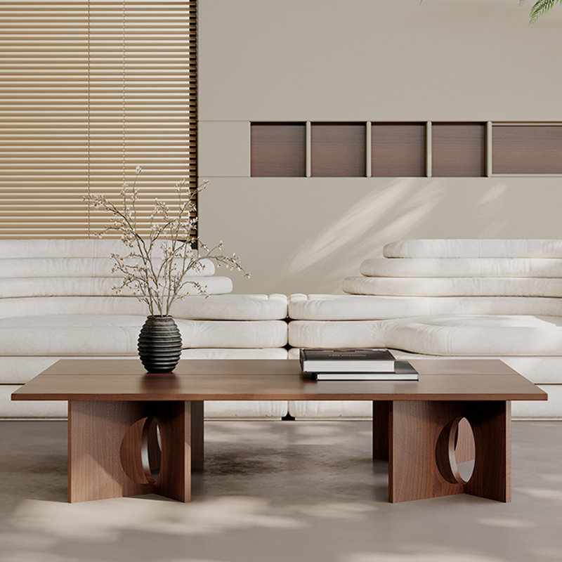 Table basse en bois massif de style moderne, H 11,80 po x L 47,2 po x l 27,5 po, Brun
