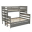 Lit superposé simple au-dessus de double en bois avec lit gigogne simple Wood-481587587