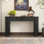 Table d'entrée avec design cannelé, console moderne avec rangement, plateau ovale et 2 tiroirs pour l'entrée et le salon (noir)