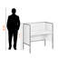 Pascha White Finish Cubicle Office Desk With Silver Metal Desk, 46.16'' H X 47.62'' W X 23.31'' D-1260246971