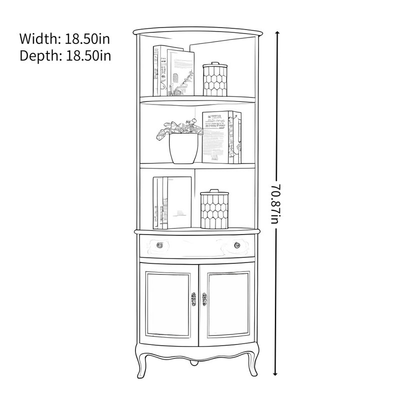 Vitrine en bois massif peint de style américain, Bleu
