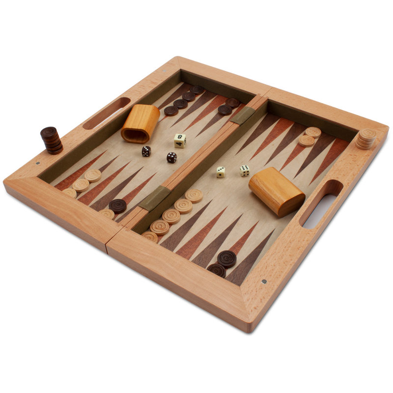 Ensemble de jeu de société d'échecs, de dames et de backgammon 3 en 1 GSE Deluxe pour enfants et adultes