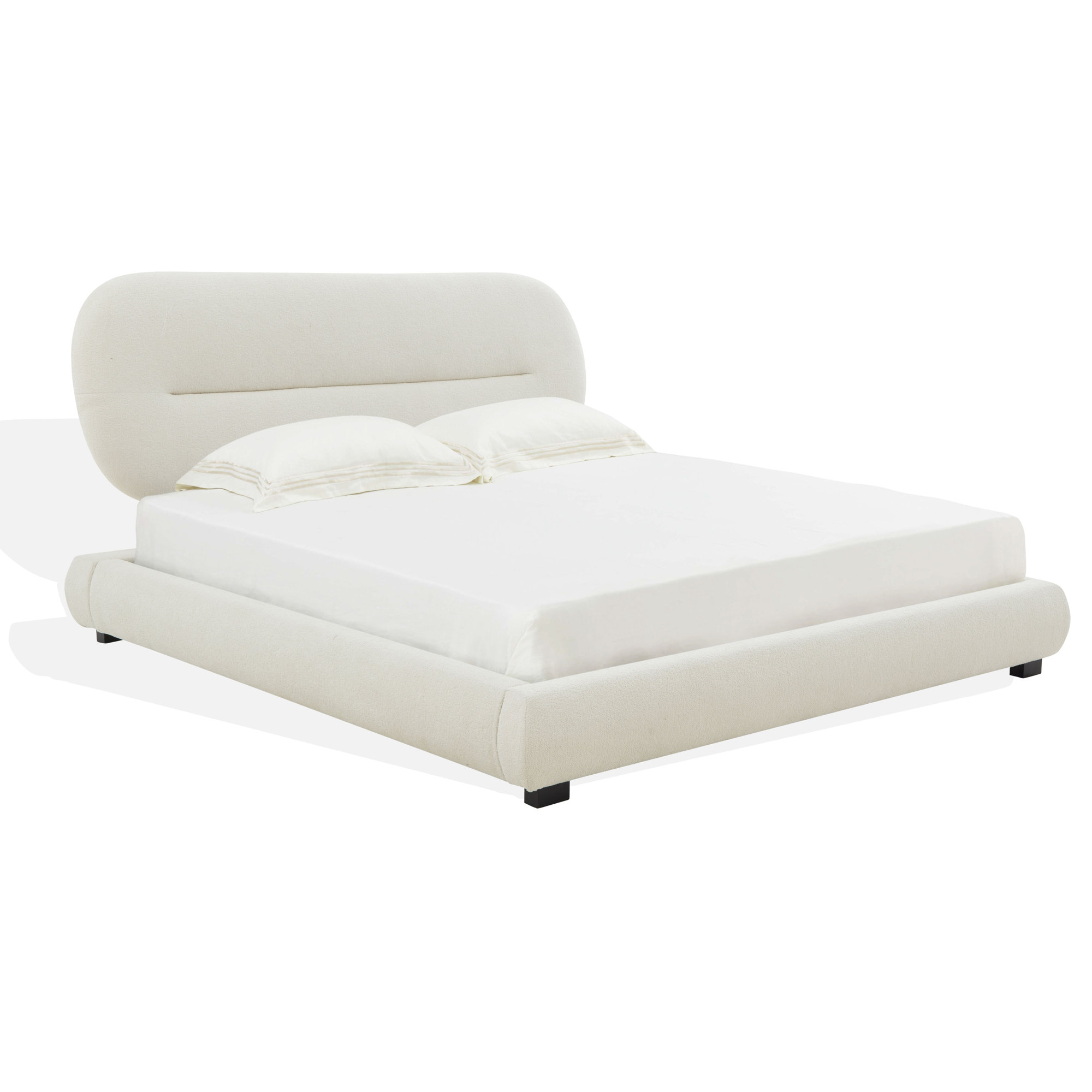 Armadi Upholstered Bed, Queen, Cream