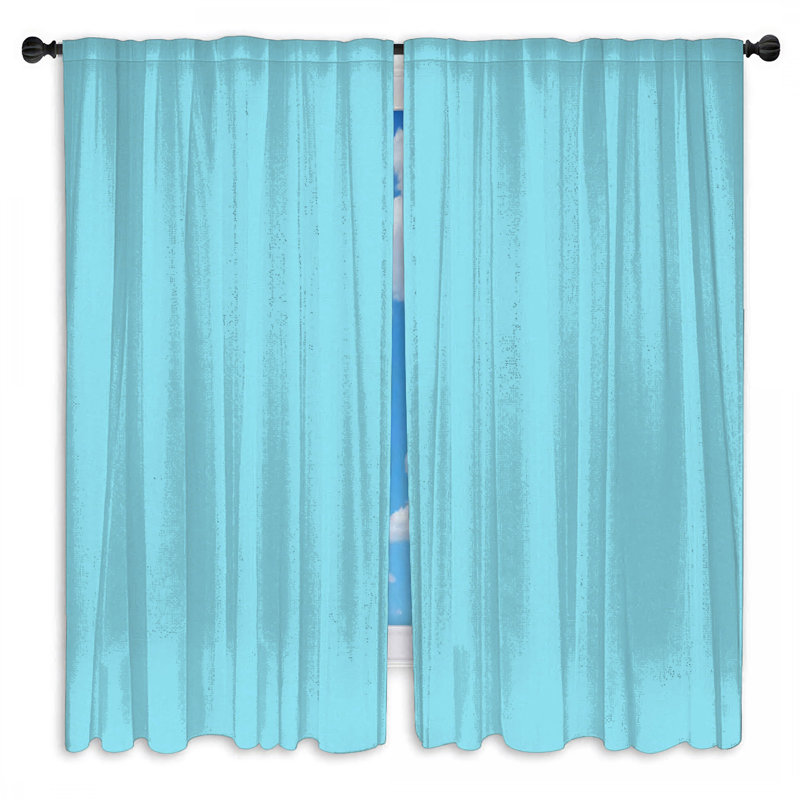 Rideau uni bleu clair uni et obscurcissant - 2 panneaux, 40 po x 60 po - 2 panneaux, Transparent