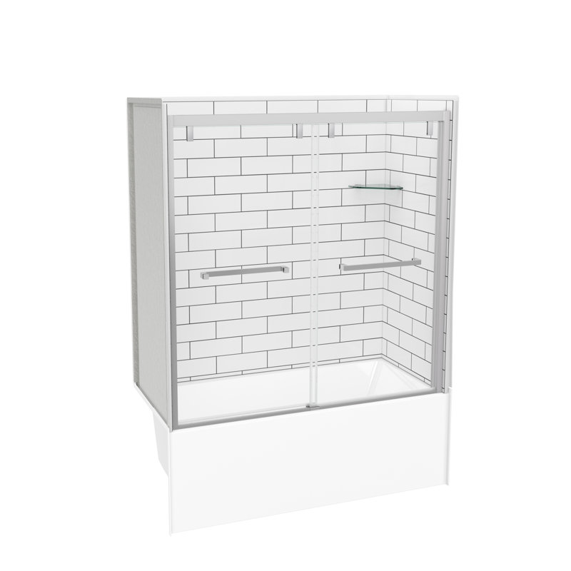 Utile 6032 Composite Direct-to-Stud Three-Piece Tub Wall Kit in Metro Tux, 60" H x 60" W x 32" D
