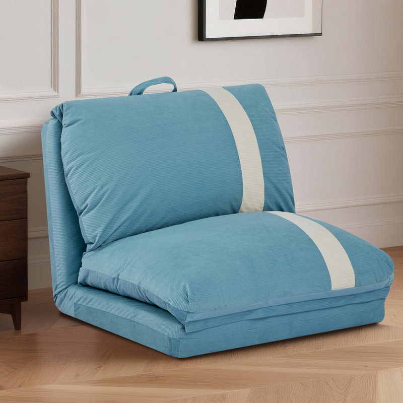 Canapé-lit en velours côtelé à dossier réglable à 6 vitesses, Bleu