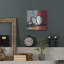 Latitude Run® «Red Abstract» par Linda Woods, art mural en métal, 12 po x 12 po-936842303