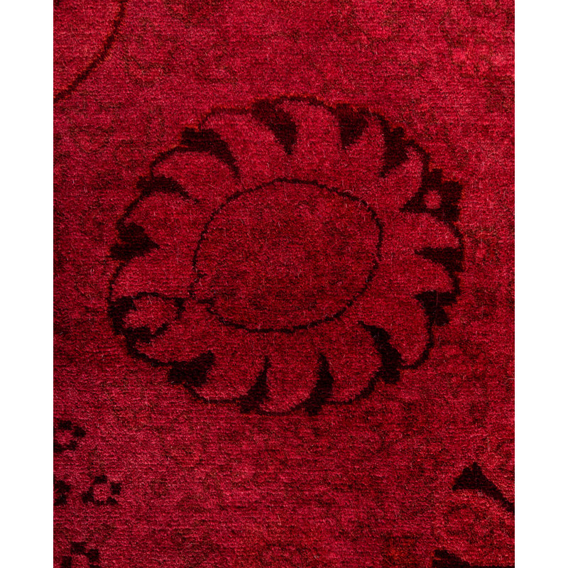 Overdyed Hand-Knotted Wool Modern-Contemporary Pink Runner 3' 0" x 9' 4"
