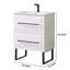 Ensemble de meuble-lavabo simple autoportant blanc 24 po avec 2 tiroirs Grasmick