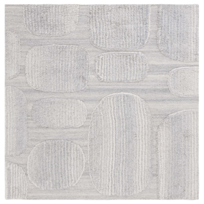 Brogun Solid Color Handmade Flatweave Wool/Cotton Area Rug in Gray