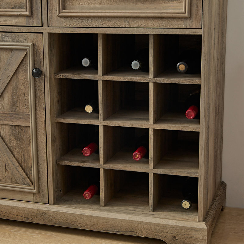 Farmhouse Liquor Cabinet Bar Cabinet With 2 Drawers